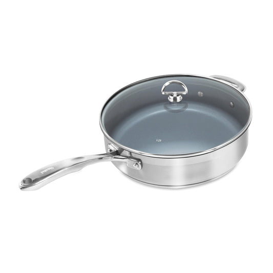 Chantal Induction 21 Steel Ceramic Coated Saute Skillet with Lid (5 Qt.)