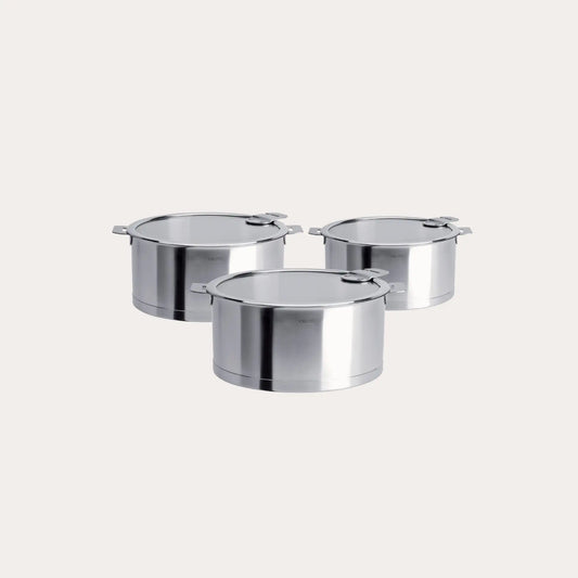 Cristel Set of 3 saucepans with lids