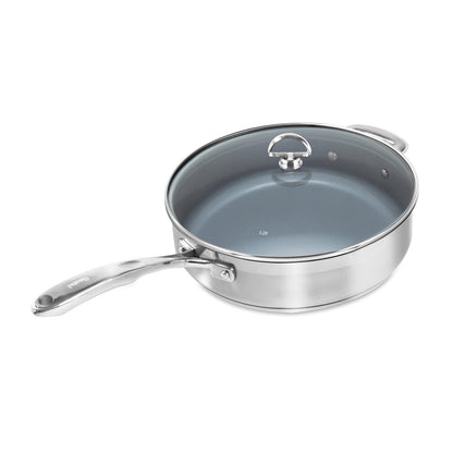 Chantal Induction 21 Steel Ceramic Coated Saute Skillet with Lid (5 Qt.)